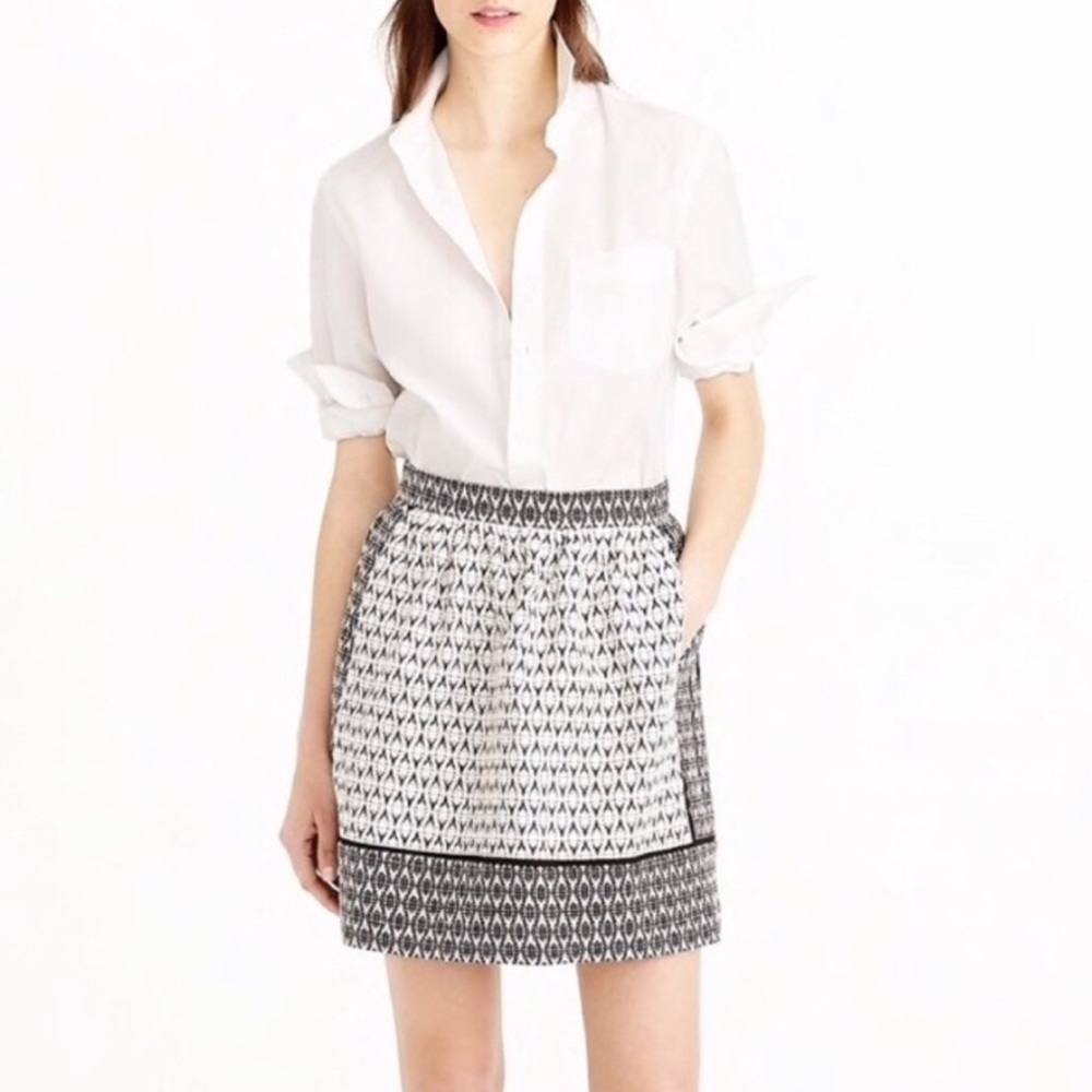 J. Crew Textured Block Print Skirt Size 8 - image 1